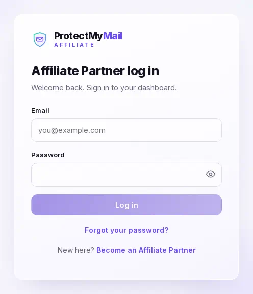 The log-in form with the Forgot your password? link