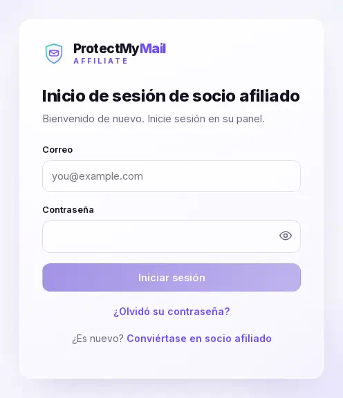 El formulario de acceso con el enlace ¿Olvidó su contraseña?