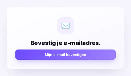 De pagina die de link in de e-mail opent, met de knop Mijn e-mail bevestigen